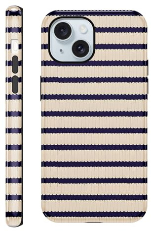 Yirlbey Gestreift Sommer Handyhülle für iPhone 15 Hülle 6,1, Aesthetic Summer Stripes Striped Streifen Muster Design für Mädchen Schutzhülle Zweischichtige Stoßfest Bunt Silikon TPU Case, Stripe