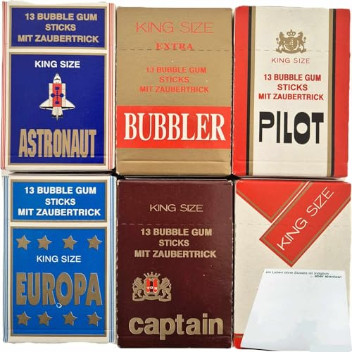 usy Bundle für DOK Hitparade 13 Bubble Gum Sticks mit Zaubertrick 6er Pack (6 Packungen Kaugummis) ohne Motivwahl + usy Block