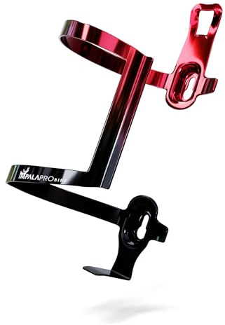 IMPALAPRO Porte Bidon Vélo Latéral VTT et Vélo Route Ultraléger 34 g – Porte Gourde Vélo Latéral en Aluminium Electroplated avec Couleurs Dégradées – Support Bouteille Ø72–76 mm (Rouge 1pc)