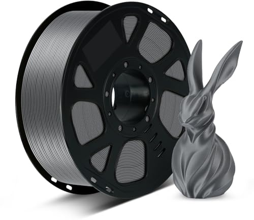 Kingroon PLA Filament 1.75mm, PLA 3D Drucker Filament Maßgenauigkeit ±0,02mm, 1KG Spule (2.2 LBS) PLA Filament für 3D Drucker, Silber