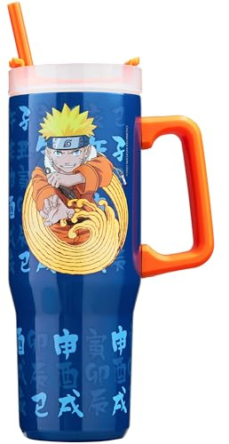 Get Trend Naruto Insulated Tumbler 920ml, Stainless Steel Water Bottle with Straw & Handle, Ice for 42H Cold 12H & Hot 8H, Travel Coffee Mug, Anime Manga Gifts (Multi Naruto)