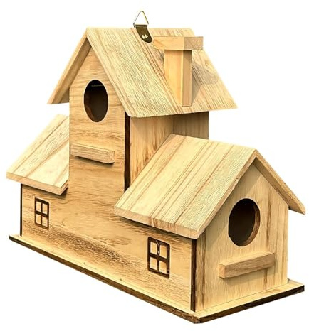 Papageiennest aus Holz – Outdoor-Vogelhaus, rustikaler Nistkasten, hängendes Vogelhaus für Finkenkardinäle | Dekorative Vogelhäuser für Finken, Kolibri, Gartenbetrachtung, Hinterhof, Balkon, Inn