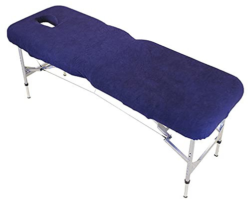 PHYSIQUE Housse de canapé pour Table de Massage/lit - Housse de Protection avec Trou pour Le Visage - Tissu Confortable et épais - Bleu