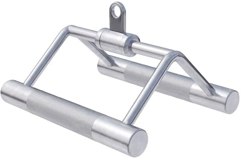 GORILLA SPORTS® Rudergriff-Set mit Trizepsseil, mit/ohne Drehgelenk | Gerändelter Chrom-Kabelzuggriff bis 200 kg und Nylon-Trizepsseil bis 150 kg für Rudern, Latzug, Bizeps und Trizeps