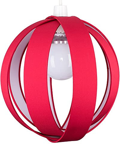 MiniSun | Modern Red Fabric Cocoon Style Ceiling Light Shade | Pendant Lights, Home Décor & Improvement Essential | 290cm Shade Width