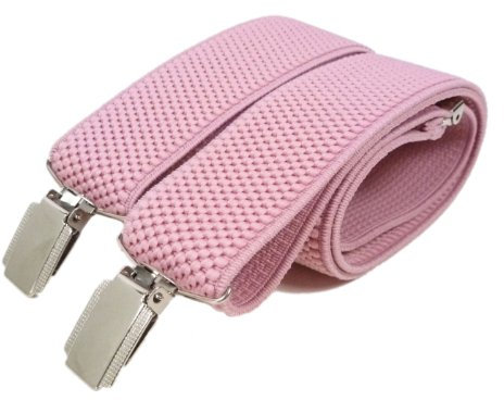Unisexe Bretelles entièrement réglable - 3.5cm. Rose Clair