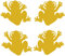 Samunshi® Lustige Frosch Aufkleber 4er Set Froschaufkleber Sticker 4mal4.4x3.6cm gold