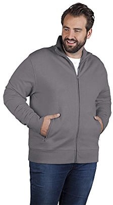 Stehkragen Zip Jacke Plus Size Herren Sale, Hellgrau, 4XL