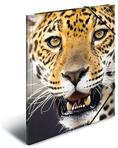 Herma 7142 Eckspannermappe Leopard, aus PP, DIN A3, 5 Stück
