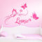 Wandaro Wandtattoo Wunschname mit Blüten & Schmetterlingen I pink (BxH) 84 x 57 cm I Kinderzimmer Wandsticker Wandaufkleber Aufkleber Sticker Baby W3275