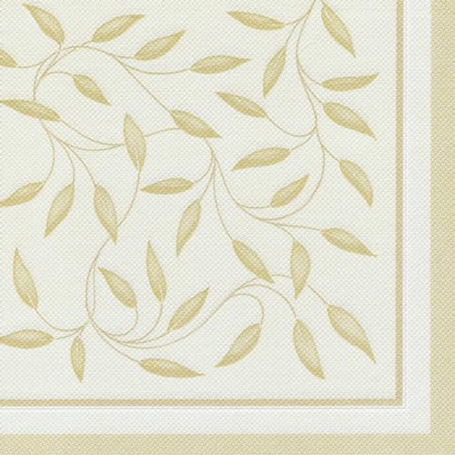 Papstar 1 Karton = 5x50 Servietten ROYAL Collection 1/4-Falz 40 cm x 40 cm champagner Mediterran 11651