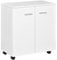 HOMCOM® Mobile Kommode Sideboard Standschrank Anrichte 2-türig mit Vier Rollen