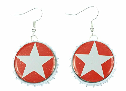 Miniblings Kronkorken Stern Ohrringe Hänger Sterni Bier Weihnachten Berlin - Handmade Modeschmuck I Ohrhänger Ohrschmuck versilbert
