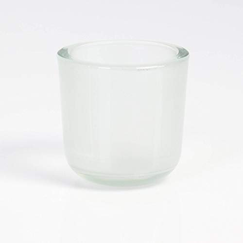 INNA-Glas Kleines Teelichtglas - Teelichthalter Nick, matt-klar, 8cm, Ø 8cm - Kerzenglas