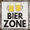 homeBLOCKrocks Kühlschrankmagnet Bier Zone Kneipen-Magnet Blechschild Look aus PLEXIGLAS® 9 x 9 cm
