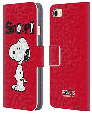 Head Case Designs Licenza Ufficiale Peanuts Snoopy Personaggi Custodia Cover in Pelle a Portafoglio Compatibile con Apple iPhone 7/8 / SE 2020 & 2022