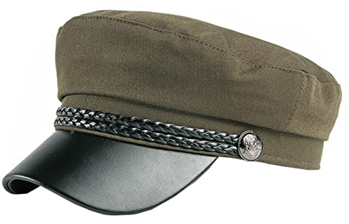 Brcus Herren Damen Yacht Captain Sailor Hut Newsboy Cabbie Baker Junge Schirmmütze, army, 56/58 cm
