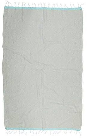Kayori Izu Hamam-Handtuch Größe 100x180cm Farbe Silbergrau/Mintgroen Baumwolle Hammamtuch Strandlaken Handtuch