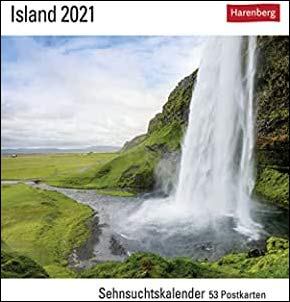 Sehnsuchtskalender Island - Kalender 2021 - Harenberg-Verlag - Postkartenkalender mit 53 heraustrennbaren Postkarten - 15,8 cm x 18 cm