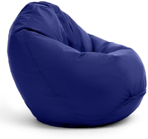 Bruni Bean Bag Classico M in Königsblau - Sitzsack Outdoor und Indoor mit Innensack zum Zocken & Lesen, Abnehmbarer Bezug, lebensmittelechte EPS-Perlen als Bean-Bag-Füllung, aus Deutschland