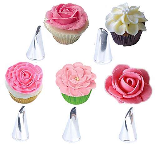 Rose Petal Nozzles,DIY Stainless Steel Icing Piping Nozzle,Cake Decoration Icing Tips Ideal Pastry DIY Tools Kit