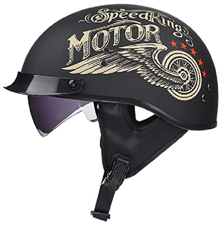 Casco A Scodella Casco Moto, Aperto Jet Caschi, Casco A Scodella,Scooter Motorino Vintage Caschi Cromwell, Donna Uomo con Visiera Parasole - DOT Omologato