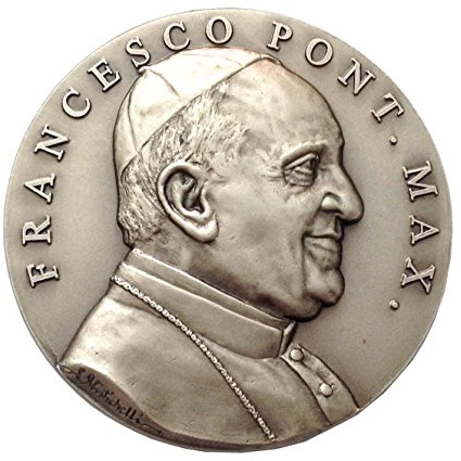 Medaillon Papa Francesco/Gesicht Santo di Jesus - hergestellt in hoher Reliefation - 100% Made in Italy