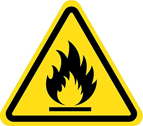 Panneau PVC 5mm 24x20cm Danger Inflammable triangle jaune