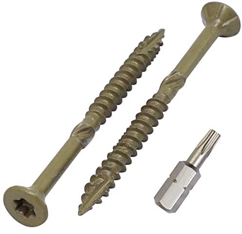 Confezione da 300 viti per legno con finitura anticorrosione, 3,5 x 45 mm, testa Torx svasata, tipo 17, viti da esterno