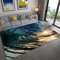 Sonnenuntergang Wellen Teppich Blau Ozean Landschaft Surfen Drucken Großer Teppich Schlafzimmer Wohnzimmer Fußmatten Outdoor Anti-Rutsch Teppiche Kinder Spielen Krabbelmatten (Muster 1,120x160 cm)