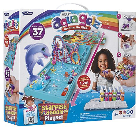 John Adams 11180 Seestern Lagune Mega Spielset: Aqua Gelz verwandelt Sich wie Magic Kunst und Handwerk, ab 5 Jahren, Mehrfarbig, Large