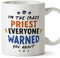 MUGFFINS Tazas para CURA hombre - En Inglés - Everyone warned you about - 11 oz / 330 ml - Regalo original y divertido