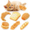 Pain Français en Peluche Jouet Herbe à Chat Interactive Jouet Chaton Interieur Catnip Cat Toy 6 Pièces Cadeau d'Anniversaire et Noël
