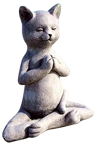 RENJIELI Gartenskulpturen Meditation Katze Statue Garten Outdoor Kreative Skulptur Ornamente Heimtextilien Zubehör Little Surprise