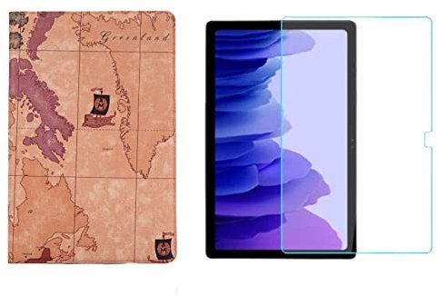 Set 2 in 1 per Samsung Galaxy Tab A7 SM-T500 T505 da 10,4 pollici con Smart Tablet Case + Cover protettiva in vetro temperato