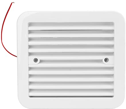Tissting Ventilador De Ventilación Lateral De 12V RV, Ventilador De Ventilación De Escape De Aire De Viento Fuerte Unidireccional Blanco De 3000 RPM/min para Caravana, Autocaravana, Camper