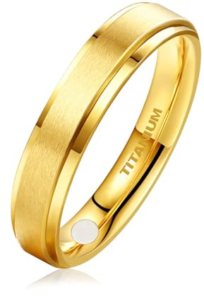 JEROOT Magnetringe Damen Titan Herren Ringe Männer Silber Schwarz Gold