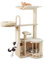 COSTWAY Cat Tree, 139cm Tall Cats Climbing Tower with Hammock, Condo, Sisal Scratching Posts and Board, Indoor Kitten Activity Furniture Play House