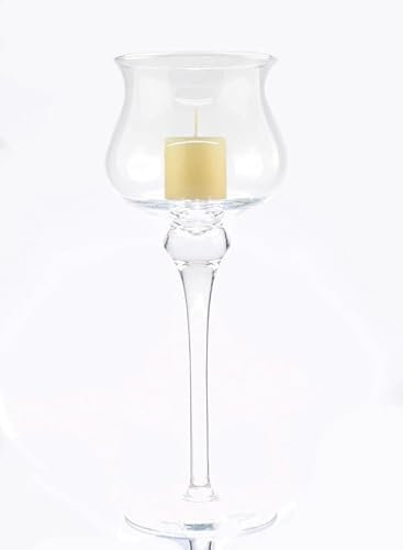 Grand vase en verre avec pied 45 cm