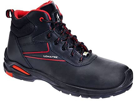 Lemaitre Chaussures de sécurité hautes George HIGH S3 ESD SRC Noir/Rouge 44 - Chaussures de sécurité