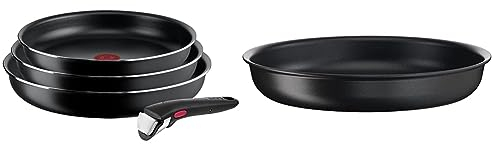 Tefal Ingenio Easy On Lot de 3 poêles de 22/24/26 cm, antiadhésifs Ingenio Eco Resist Poêle induction, Aluminium, Noir, 28 cm