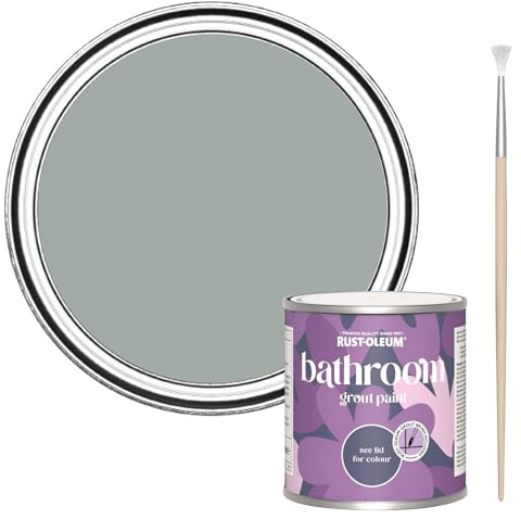 Rust-Oleum Mould-Resistant Grey Bathroom Grout Paint -Pitch Grey 250ml