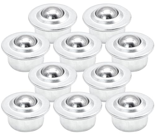 10 Stück Kugelrollen Kugellager Universal Kugellager Transfer Kohlenstoffstahl Kugelübertragungseinheit Rollenlager für Gepäck Schiebe Schlitten Förderrolle