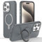 TECHGEAR iPhone 15 Pro Max Stand Case, Premium Liquid Silicone Shockproof Anti-Scratch Magnetic Kickstand Case, Microfibre Lining, Compatible with MagSafe Case for iPhone 15 Pro Max 6.7 - Grey
