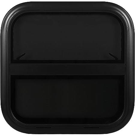 Vertical Fenêtre Coulissante RV, Coulissant Un Côté 500x500mm Noir Verre Fenêtre De Remplacement, Anti-Vol pour Camping Remorque Mobile Voiture Ménage (Pour