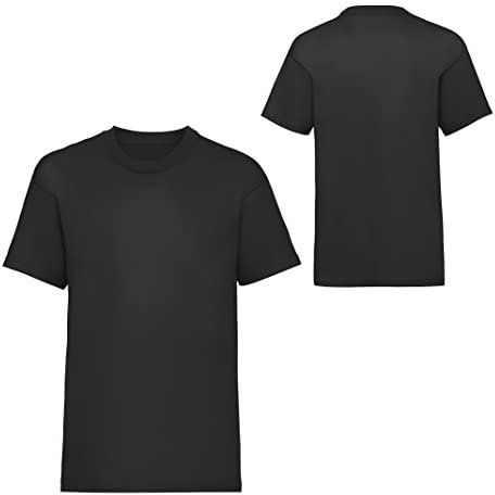Mens T-Shirts Soft Cotton with Moisture Wicking Technology Round Neck Unisex Cotton Short Sleeves T-Shirt (4XL Black)