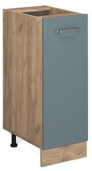 Vicco Apothekerschrank R-Line, Blau-Grau/Goldkraft Eiche, 30 cm ohne Arbeitsplatte