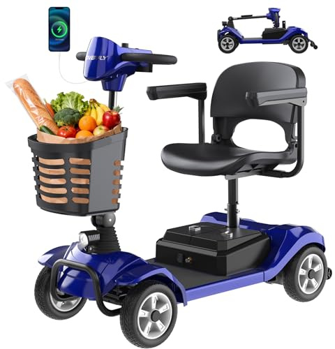 Hoverfly T4 4-Wheel Mobility Scooter for Seniors/Adults, Max 12.4 Miles