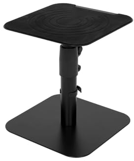 Monoprice Desktop Freestanding Speaker Stands Pair Adjustable with Cable Management, for Medium/Large Bookshelf Studio Monitor Speakers