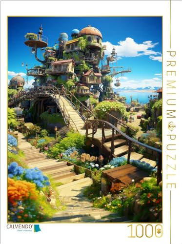 CALVENDO Puzzle Anime Manga Landschaft | 1000 Teile Lege-Größe 48 x 64 cm Foto-Puzzle für glückliche Stunden